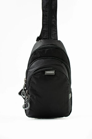 Unisex Paraşüt Kumaş Suya Dayanıklı 3 Bölmeli Çapraz Ve Sırtlık Askılı Body Bag