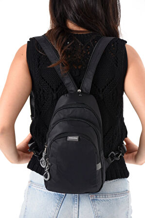 Unisex Paraşüt Kumaş Suya Dayanıklı 3 Bölmeli Çapraz Ve Sırtlık Askılı Body Bag