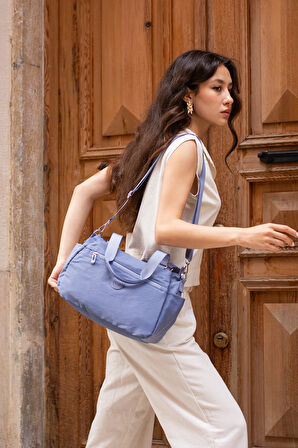 Kadın 5 Gözlü Suya Dayanıklı Paraşüt Kumaş Ayarlanabilir Çapraz Askılı El Ve Omuz Çantası