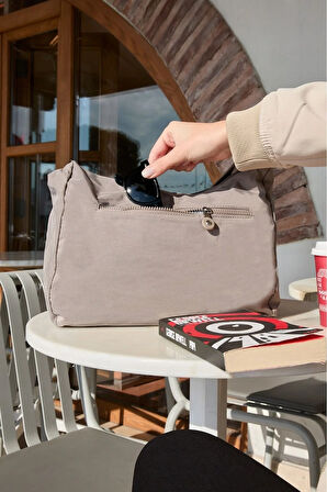 Kadın Suya Dayanıklı Kumaş 5 Gözlü Çapraz Askılı Vizon Okul Seyahat Ve Omuz Çantası