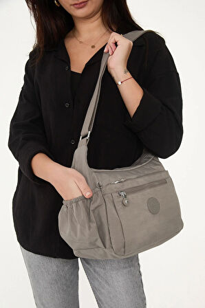 Kadın Suya Dayanıklı Kumaş 5 Gözlü Çapraz Askılı Vizon Seyahat Ve Omuz Çantası