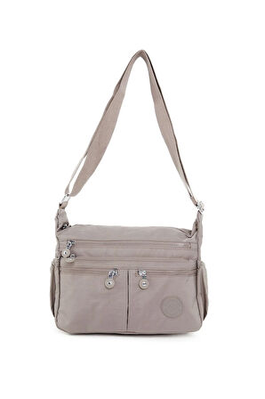 Kadın Suya Dayanıklı Krinkıl Kumaş Çok Gözlü Ayarlanabilir Çapraz Vizon Renk Askılı Omuz Çantası