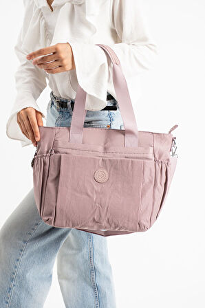 Kadın Büyük Boy 4 Bölmeli Suya Dayanıklı Paraşüt Kumaş Çapraz Ve Omuz Askılı Çanta