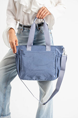 Kadın Büyük Boy 4 Bölmeli Suya Dayanıklı Paraşüt Kumaş Çapraz Ve Omuz Askılı Çanta