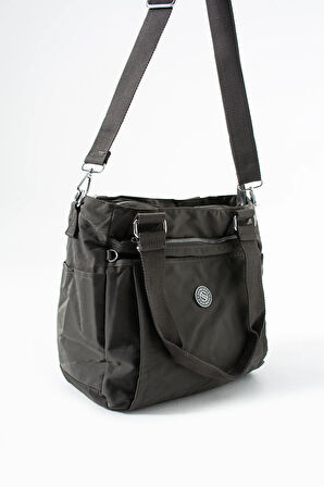 Kadın 4 Bölmeli Suya Dayanıklı Saten Kumaş Çapraz Ve Omuz Askılı Çanta