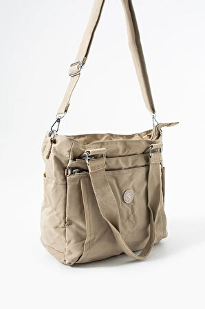 Kadın 4 Bölmeli Suya Dayanıklı Saten Kumaş Çapraz Ve Omuz Askılı Çanta