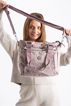 Kadın 4 Bölmeli Suya Dayanıklı Saten Kumaş Çapraz Ve Omuz Askılı Çanta