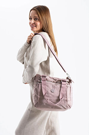 Kadın 4 Bölmeli Suya Dayanıklı Saten Kumaş Çapraz Ve Omuz Askılı Çanta