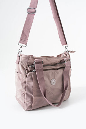 Kadın 4 Bölmeli Suya Dayanıklı Saten Kumaş Çapraz Ve Omuz Askılı Çanta