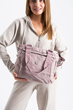 Kadın 4 Bölmeli Suya Dayanıklı Saten Kumaş Çapraz Ve Omuz Askılı Çanta