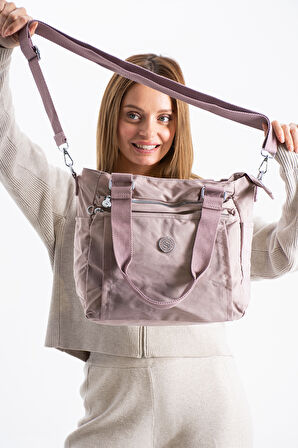 Kadın 4 Bölmeli Suya Dayanıklı Saten Kumaş Çapraz Ve Omuz Askılı Çanta