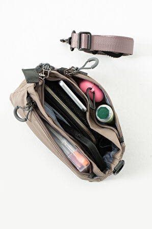 Kadın 3 Bölmeli Paraşüt Kumaş Ayarlanabilir Çapraz Askılı Çanta