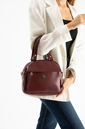 Kadın Suni Deri Ayarlanabilir Çapraz Askılı Smart Casual Omuz ve El Çantası