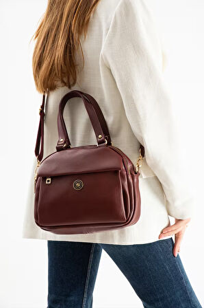 Kadın Suni Deri Ayarlanabilir Çapraz Askılı Smart Casual Omuz ve El Çantası