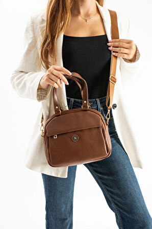 Sanmorris Kadın Siyah Yumuşak Suni Deri Ayarlanabilir Çapraz Askılı Smart Casual Omuz ve El Çantası