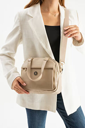 Kadın Suni Deri Ayarlanabilir Çapraz Askılı Smart Casual Omuz ve El Çantası