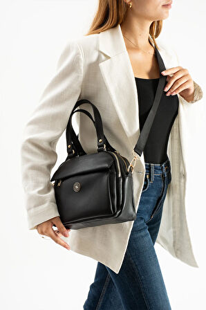 Kadın Suni Deri Ayarlanabilir Çapraz Askılı Smart Casual Omuz ve El Çantası