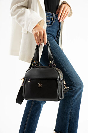 Kadın Suni Deri Ayarlanabilir Çapraz Askılı Smart Casual Omuz ve El Çantası