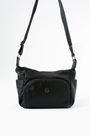 Kadın Ayarlanabilir Çapraz Askılı Çok Gözlü Suni Deri Omuz Çantası