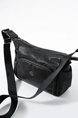 Kadın Ayarlanabilir Çapraz Askılı Çok Gözlü Suni Deri Omuz Çantası