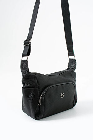 Kadın Ayarlanabilir Çapraz Askılı Çok Gözlü Suni Deri Omuz Çantası