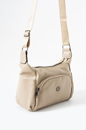 Kadın Ayarlanabilir Çapraz Askılı Çok Gözlü Suni Deri Omuz Çantası