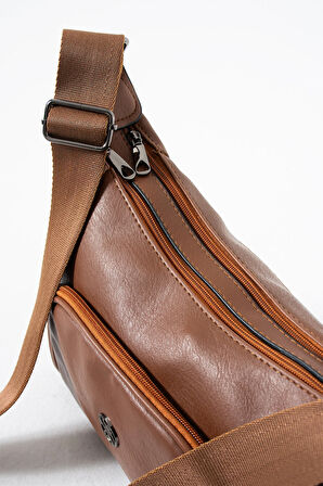 Kadın Ayarlanabilir Çapraz Askılı Çok Gözlü Suni Deri Omuz Çantası