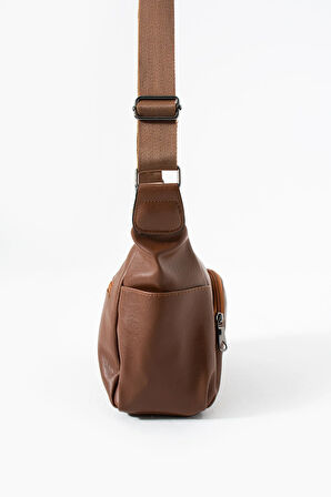 Kadın Ayarlanabilir Çapraz Askılı Çok Gözlü Suni Deri Omuz Çantası