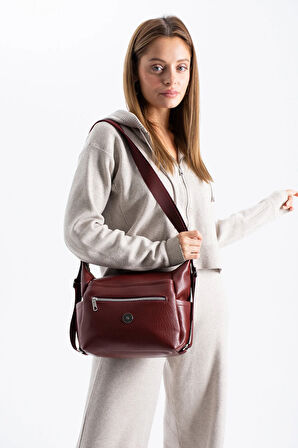 Kadın 4 Bölmeli Suni Yumuşak Deri Omuz Ve Sırt Çantası