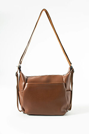 Kadın 4 Bölmeli Suni Yumuşak Deri Omuz Ve Sırt Çantası