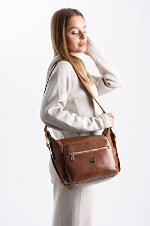 Kadın 4 Bölmeli Suni Yumuşak Deri Omuz Ve Sırt Çantası