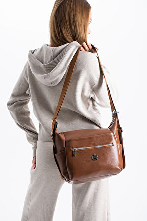 Kadın 4 Bölmeli Suni Yumuşak Deri Omuz Ve Sırt Çantası