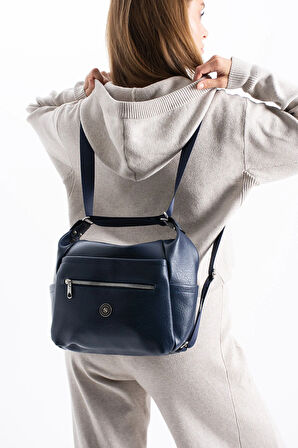 Kadın 4 Bölmeli Suni Yumuşak Deri Omuz Ve Sırt Çantası