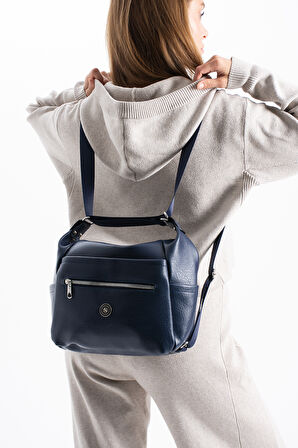 Kadın 4 Bölmeli Suni Yumuşak Deri Omuz Ve Sırt Çantası