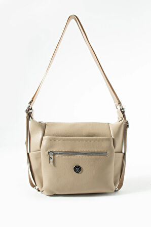 Kadın 4 Bölmeli Suni Yumuşak Deri Omuz Ve Sırt Çantası