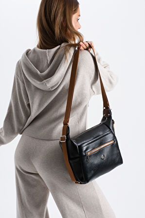 Kadın 4 Bölmeli Suni Yumuşak Deri Omuz Ve Sırt Çantası