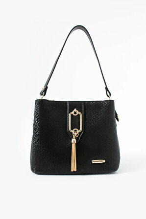 Gold Detaylı 3 Bölmeli Omuz Ve Çapraz Çanta