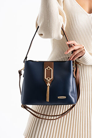 Gold Detaylı 3 Bölmeli Omuz Ve Çapraz Çanta