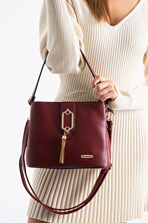 Gold Detaylı 3 Bölmeli Omuz Ve Çapraz Çanta