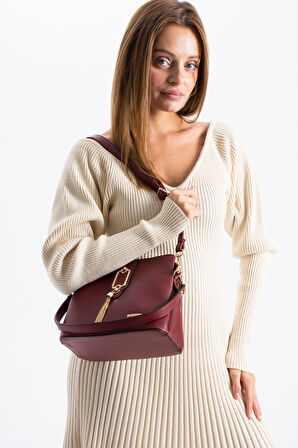 Gold Detaylı 3 Bölmeli Omuz Ve Çapraz Çanta