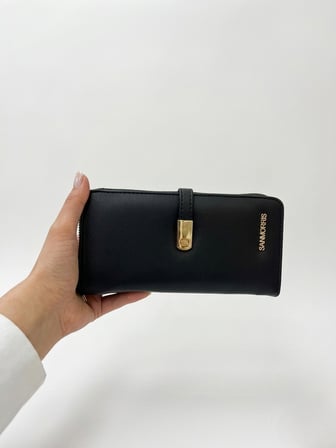 Kadın Suni Deri Gold Tokalı Telefon Bölmeli Cüzdan