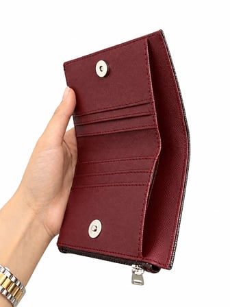 Unisex Fermuarlı Kartlık Çok Gözlü Kompakt Cüzdan S-2006