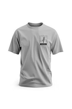 Kısa Kollu Yanlı Küçük Filsitin Posta Dijital Baskılı Unisex S - 2XL T300002