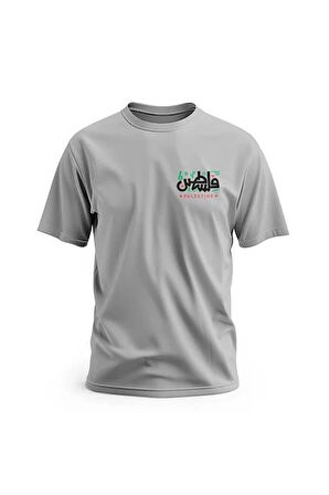 Kısa Kollu Yanlı Küçük Filistin Arapça Ve İngilizce Renkli Yazısı Dijital Baskılı Unisex S - 2XL T300016