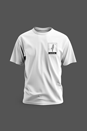 Kısa Kollu Yanlı Küçük Filsitin Posta Dijital Baskılı Unisex S - 2XL T300002