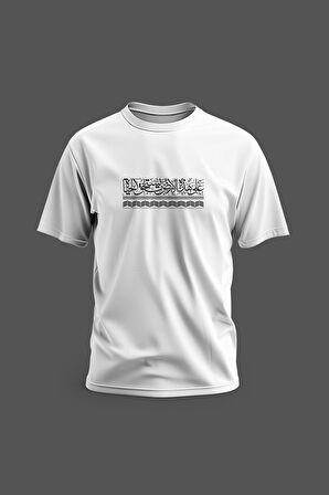 Kısa Kollu Arapça Atasözü Dijital Baskılı Unisex S - 2XL T300012