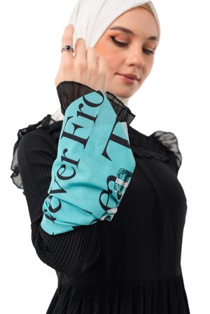 Filistin Atasözü Ve Geri Dönüş Anahtarı Yeşil Rengi Küçük Fular 45*45 Unisex S100050