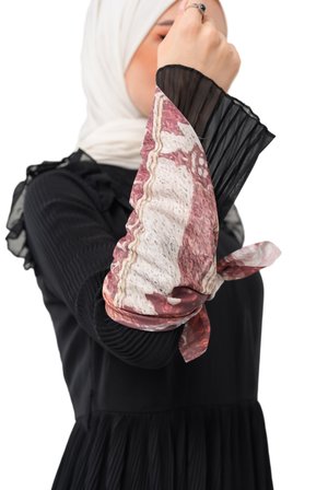 Filistin Eski Görüntü Yaşlanmış Ellele kırmızı Dijital Baskılı Küçük Fular 45*45 Unisex S100052