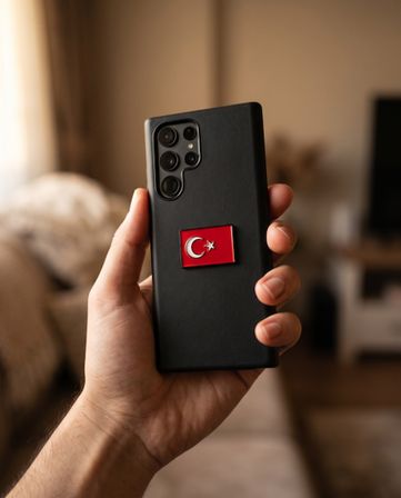 Türkiye Bayrağı Telefon Sticker – 3D Metal Tasarım, Premium Kalite Arka Süs A300129