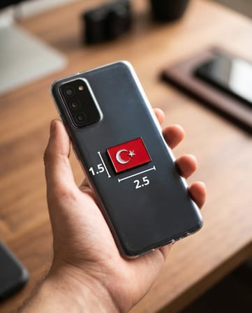 Türkiye Bayrağı Telefon Sticker – 3D Metal Tasarım, Premium Kalite Arka Süs A300129